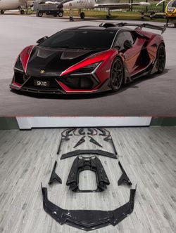 Lamborghini Revuelto upgrade Duke body kit dry carbon front spoiler side light rear spoiler tail exhaust wheel