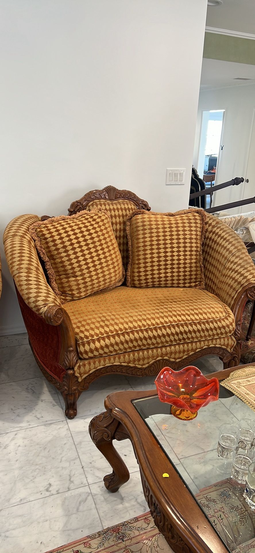 Set Of Two Antique Vintage Loveseats Sofa Set