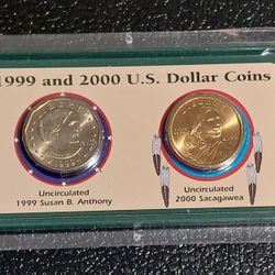 Uncirculated 1999 And 2000 U.S. Dollar Coins