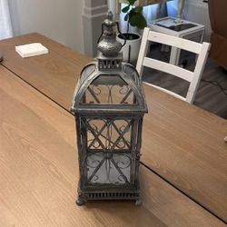Metal And Glass Candle Holder