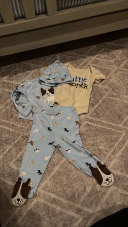 Baby Boy 4-Piece Outfit Set with Dog Print