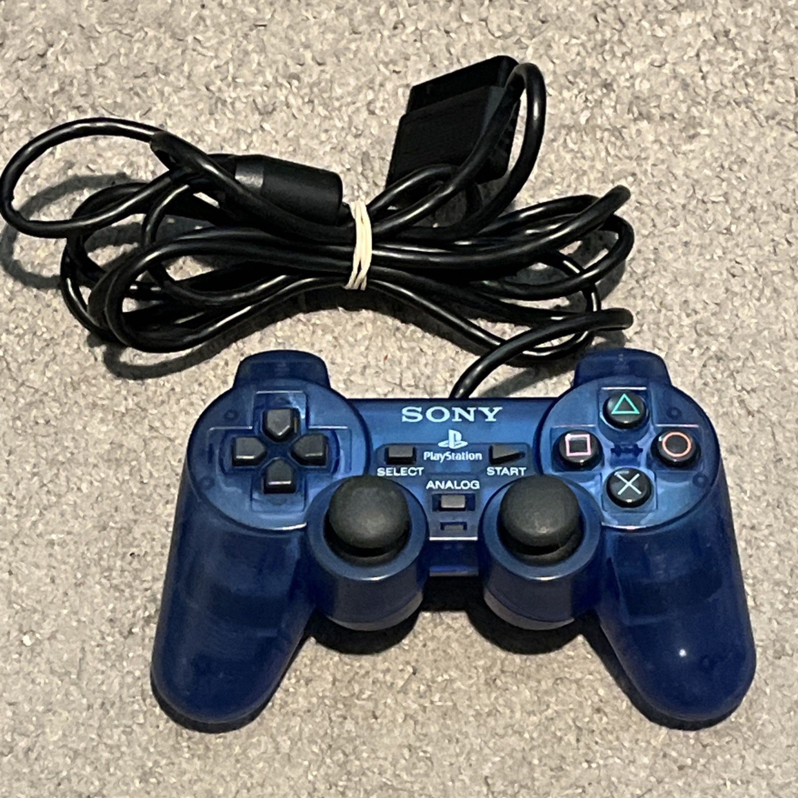 Sony PlayStation 2 PS2 Ocean Blue Clear Controller DualShock OEM SCPH-10010