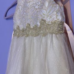 Girls Rare Editions Gold & Pink Sparkle Dress