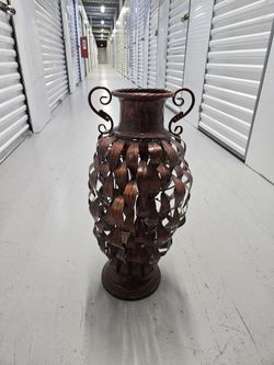 Red Metal Vase