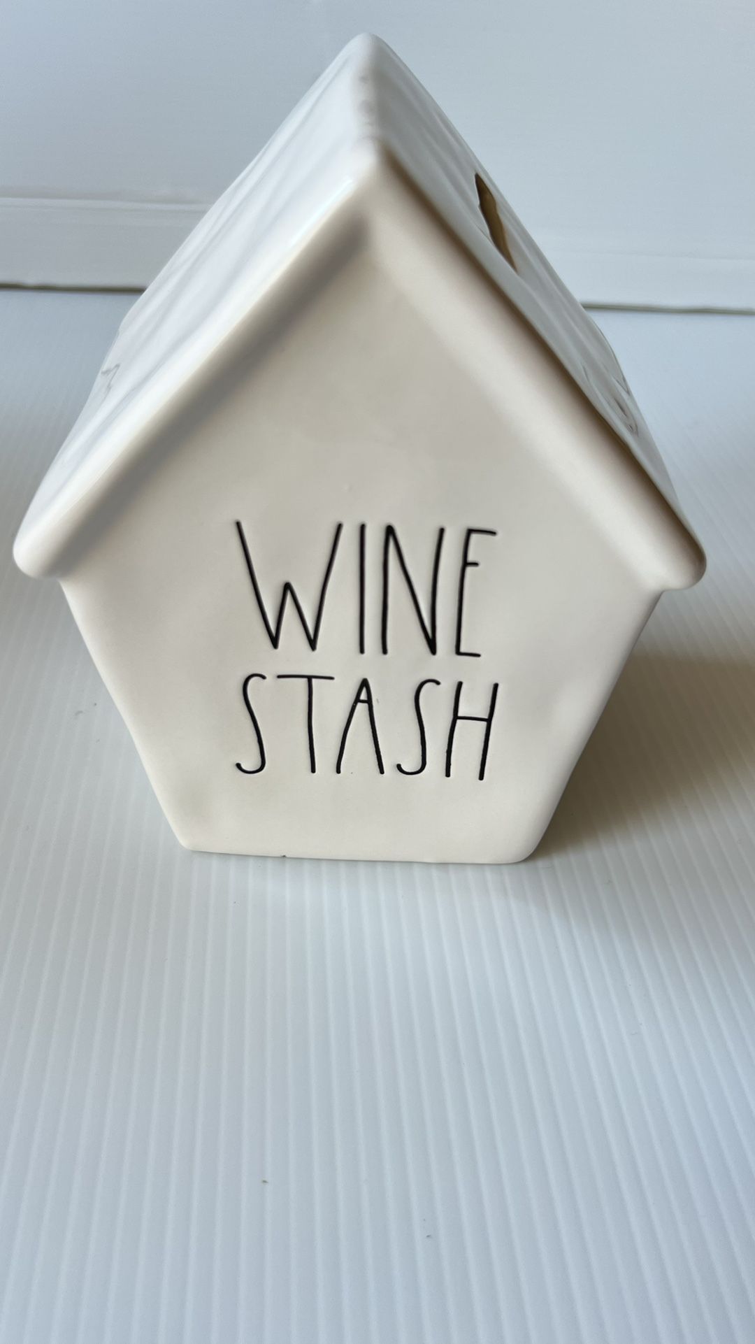 Rae Dunn Artisan Collection Magenta WINE STASH Ceramic Piggy Bank Birdhouse