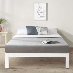 Full size Titan C Heavy Duty Steel Platform Bed By Crown Comfort - White - Full