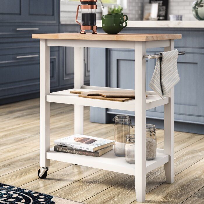 Kitchen/Bar Cart with wood top