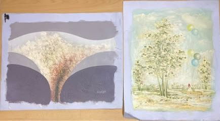 Vintage Abstract & Landscape Canvas Paintings