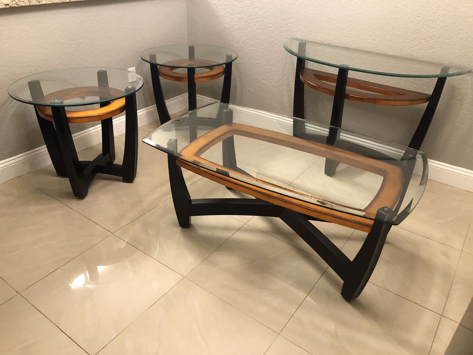 Glass Coffee and end tables