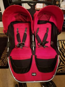 Britax B-Agile Double Stroller Red w/ storage holder & insulated cup holders