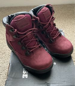 Timberland Limited Release 6" Nubuck Field Boots Burgundy Size 10 Toddlers