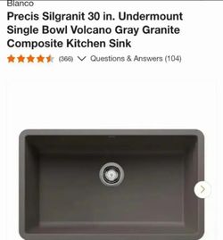 NEW IN BOX-Blanco Precis Silgranit 30 in. Undermount Single Bowl Volcano Gray Granite Composite Kitchen Sink....NEW IN BOX