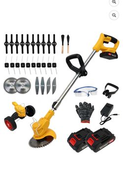 Visit the CATGOOD Store ★★（3.4）491 Grass Trimmer, 24V Electric Weed Eater Grass Cutter with 2x2.0A Batteries, 3 in 1 Battery Powered Weed Trimmer with