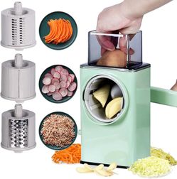 Rotary Veggie Slicer / Manual Grater – Multi‑Blade