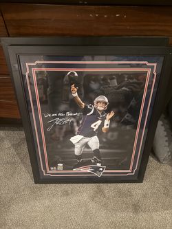 Jarrett Stidham autographed 16 x 20 framed picture JSA NFL