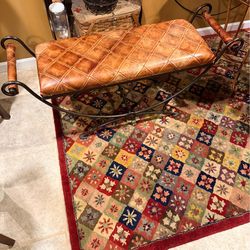 Leather and Iron Bench