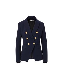Veronica Beard Navy Miller Double-Breasted Blazer