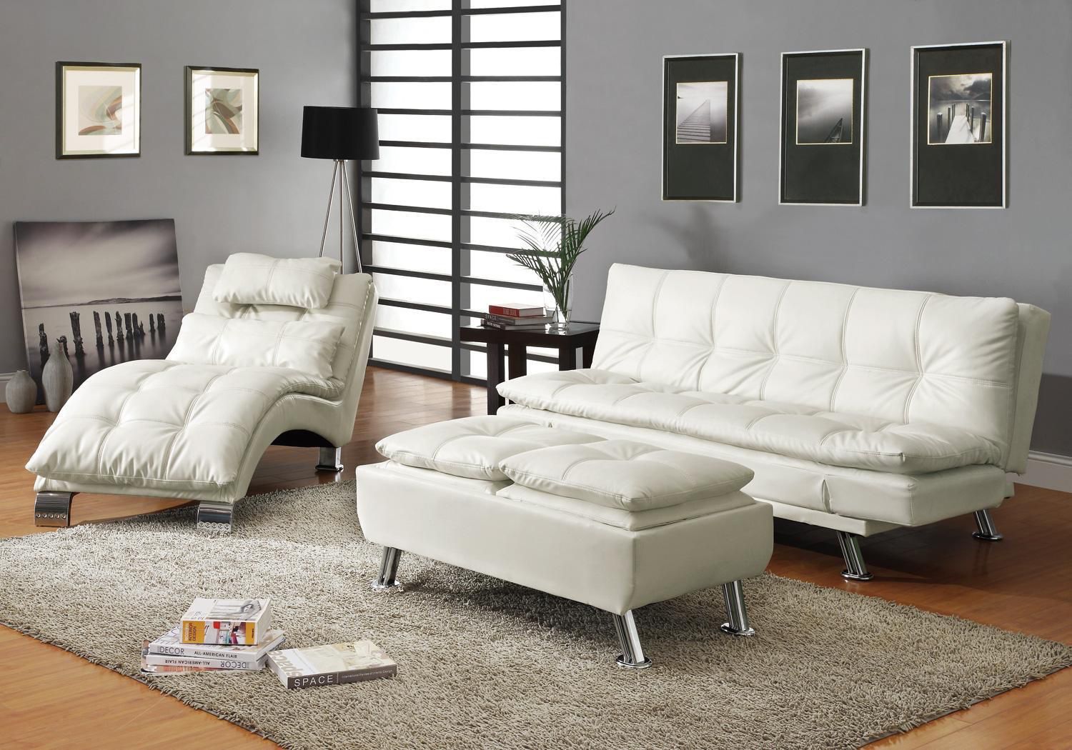 3 pcs SET ( sofa bed + chaise +ottoman)