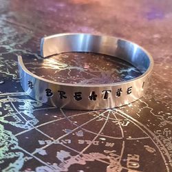 Breathe In Breathe Out Hand Stamped Bracelet