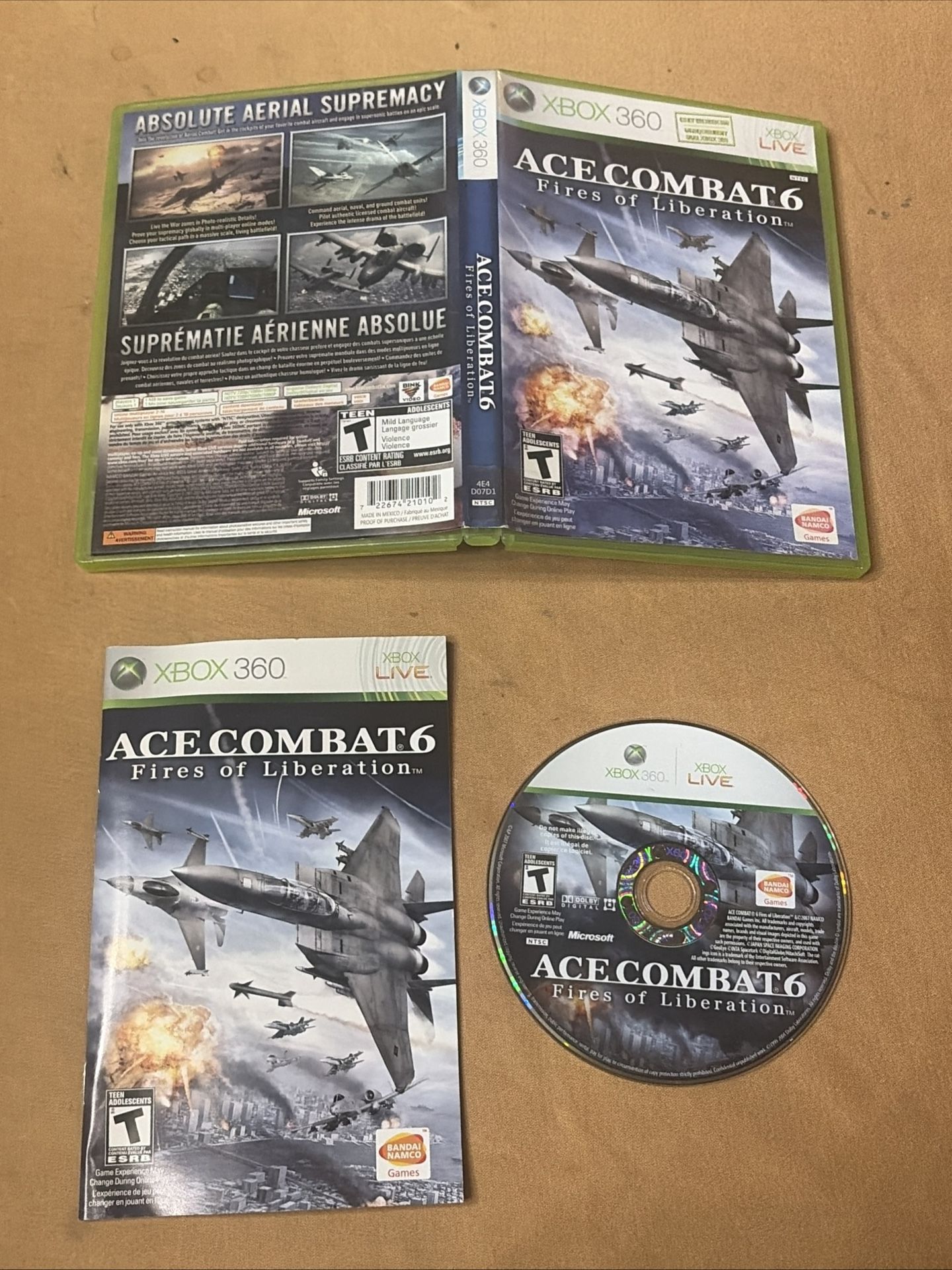 Ace Combat 6: Fires of Liberation (Microsoft Xbox 360, 2007) Tested Complete