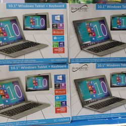 10" Screen Windows 10 Tablet Detachable Screen. Webcam Bluetooth WiFi 32GB. Brand New 