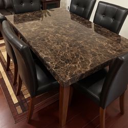 Beautiful 7 Piece Dining Set Marble 