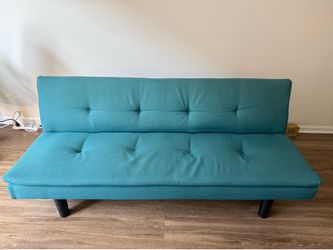 Futon Convertible to Sofa Bed (Teal)