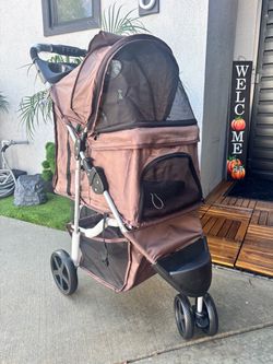 GORGEOUS BROWN MOCHA  PET STROLLER LARGE SIZE FOR PETS UP TO 40LBS 🐾🤎😍❗️