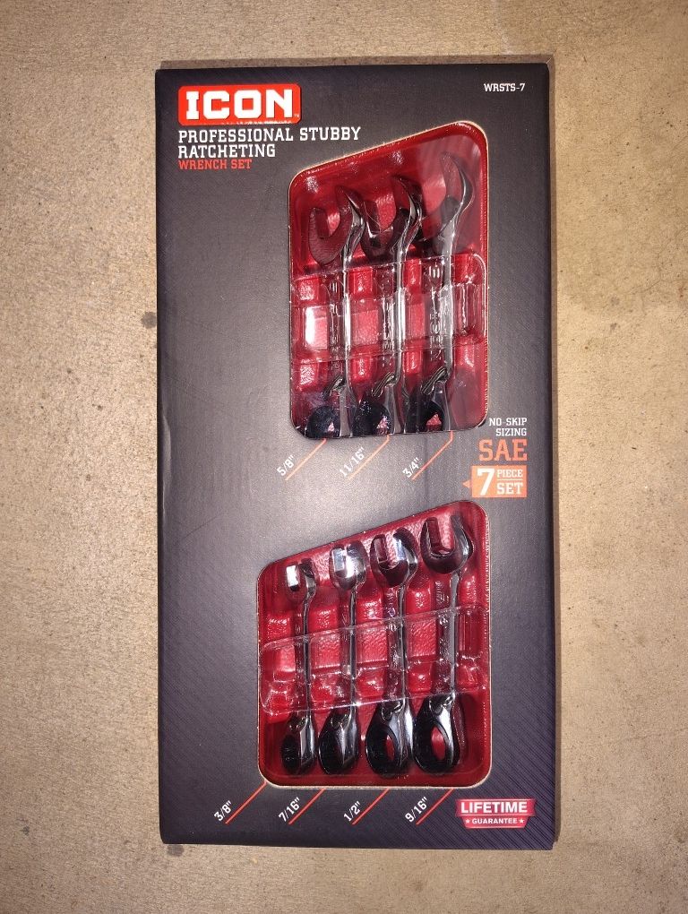 ICON PROFESSIONAL STUBBY RATCHETING WRENCH SET