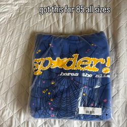 Sp5der Hoodir unopened blue size M