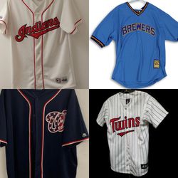 MLB Baseball Jersey Indians Brewers Nationals Twins