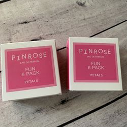 2x New Pinrose Eau De Parfum Fun 6 Pack Petals - 6 Single Use Perfume Towelettes