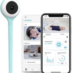 Lollipop Baby Camera with True Crying Detection, Smart Baby Monitor with Camera and Audio with Two Way Talk Back. an Ideal Gift for Baby Shower. Comes