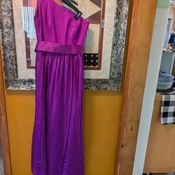 White by Vera Wang Purple One Shoulder Gown