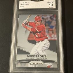 2015 Angels Mike Trout Graded 10 Baseball Card 