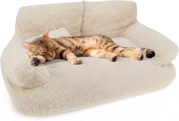 Cat Sofa Pet Bed with Bolstered Edges Extra Plush