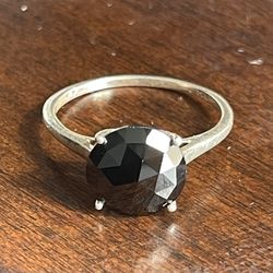 Silver Ring With Onyx Stone