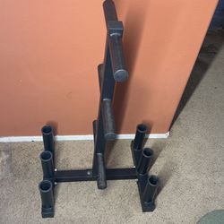 Olympic Weight Tree Heavy Duty Holds 6 Bars & 6 Differenst Size Plates (NO WEIGHTS INCLUDED!!) 