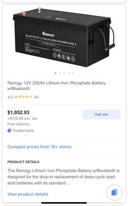 Renogy Lithium Iron Phosphate Battery w/Bluetooth