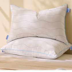 felo Feather Down Pillows Queen Size Set of 2, CloudFusion Goose Pillow for Sleeping, Luxury Hotel Collection Bed Supportive Pillows for Side Back Pai