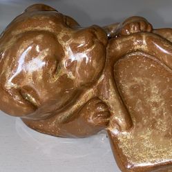 PUPPY NAWING ON A SLIPPER  PAPER WEIGHT/DECOR