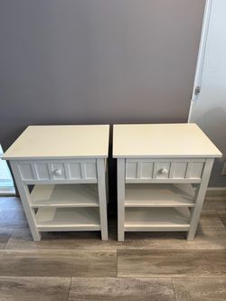 Tall Bedside Tables - Crate and Barrel - White