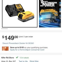 DeWalt Powerstack Battery And Charger 