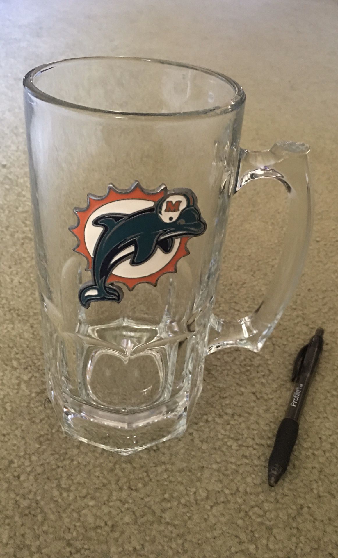 NFL Football Miami Dolphins Extra Large XL Pewter Embossed Beer Stein glass Mug