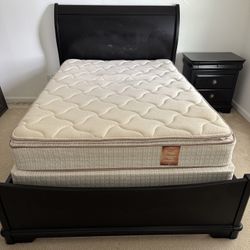 Black Full Size Sleigh Bed Set