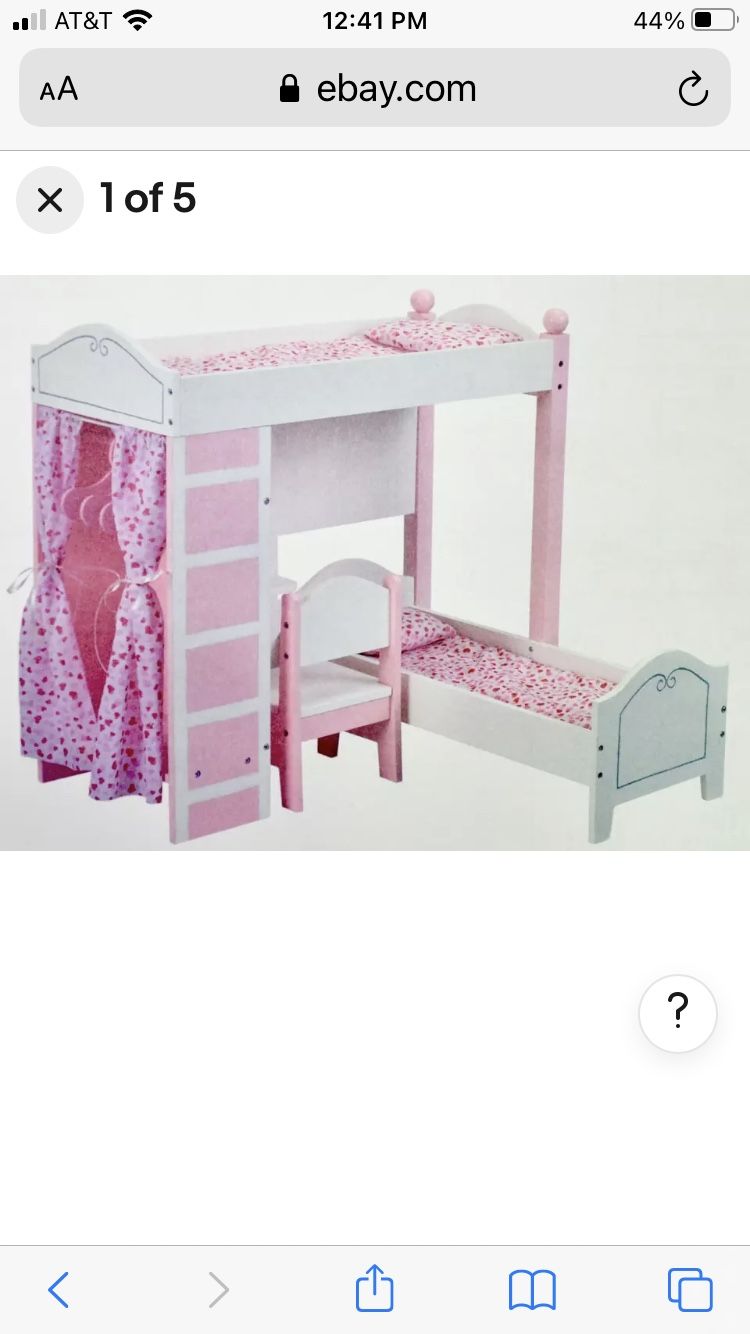 Olivia's Little World Doll Loft Bunk Bed Set With Vanity and Chair 1232358