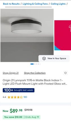 Origin 21 Lynnpark Matte Black LED Flush Mount Light