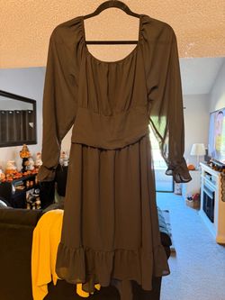 Black Long Sleeve Midi Dress