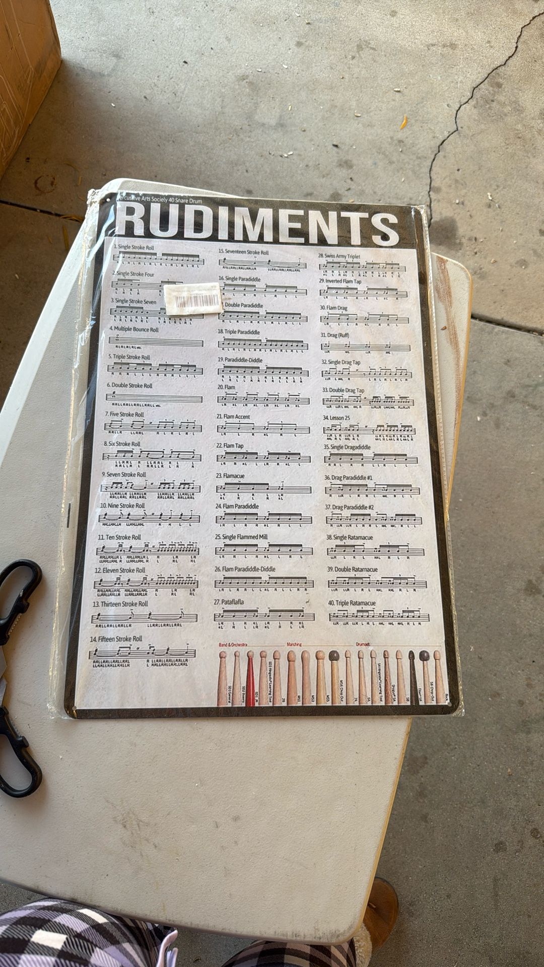 Rudiments Drums Literacy Metal Sign
