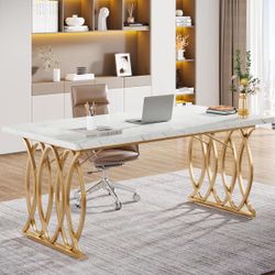 Gold Marble Desk/ Dining Table 